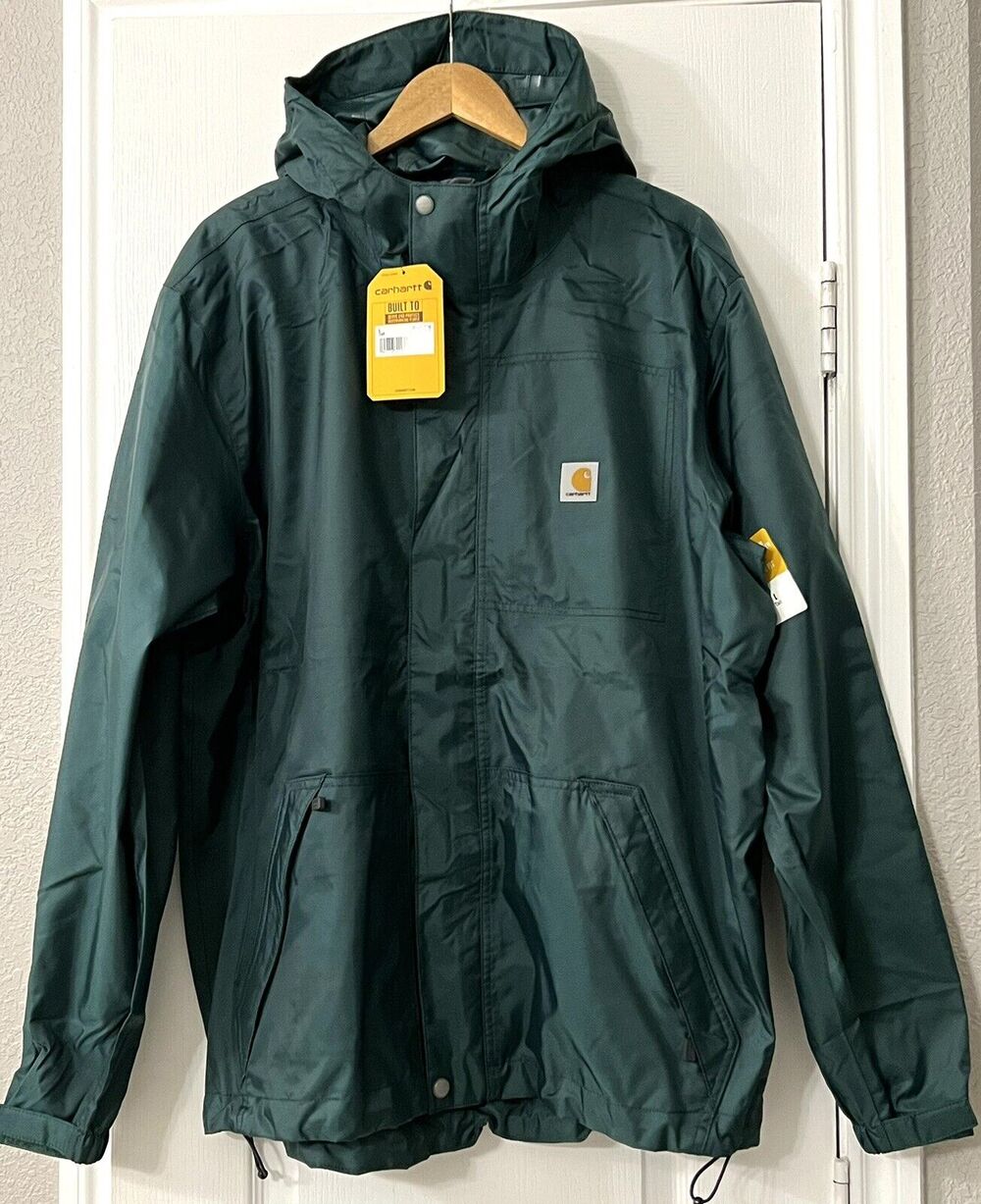 Carhartt Dry Harbor Storm Defender Waterproof Rain Jacket 103510 L TALL LT NWT